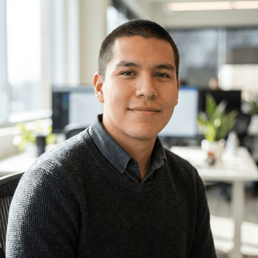 Portrait of Arjun Mehta, CEO of an early-stage fintech